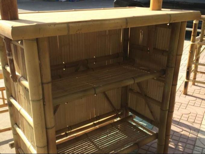 Bamboo Beach Tiki Bar With Bottle Rack Drinking Bamboo Chairs With Back Support 1
