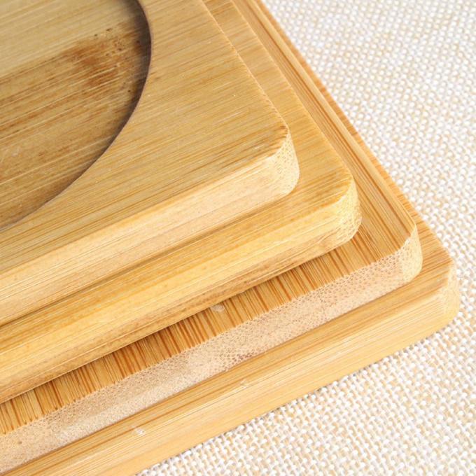 Bamboo Coasters For Crafts, Squre Round Coasters For Crafts Bọc vải đơn giản uống cup coaster với k&iacute;ch thước ph&ugrave; hợp 0