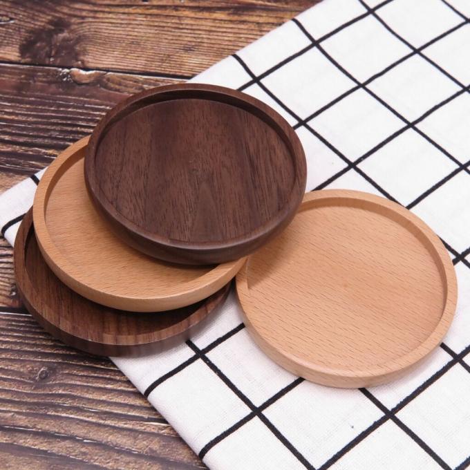 Bamboo Coasters For Crafts, Squre Round Coasters For Crafts Bọc vải đơn giản uống cup coaster với k&iacute;ch thước ph&ugrave; hợp 3