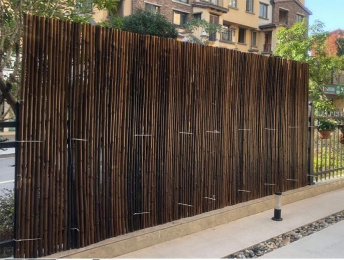 Natural Bamboo Material Painted Bamboo Fence Panels Rolled Bamboo Fence Privacy Garden Border 0