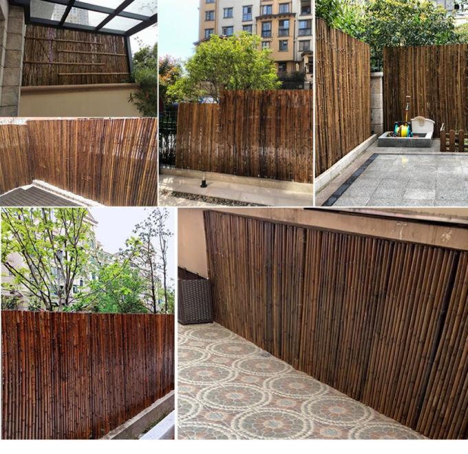 Natural Bamboo Material Painted Bamboo Fence Panels Rolled Bamboo Fence Privacy Garden Border 2