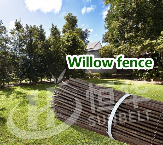 Eco-Friendly Green Natural Willow Fence Heat Treated Wood Frame Wicker Style 0