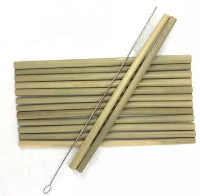 Biodegradable Minor Caliber Disposable Bamboo Straws 20cm Custom