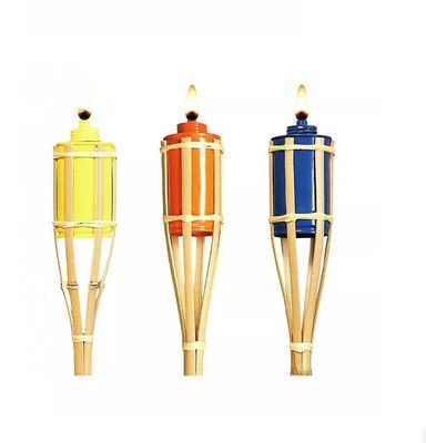 Outdoor Natural Bamboo Tiki Torch Yard Deck Decoration Garden Toy Colorful For Children