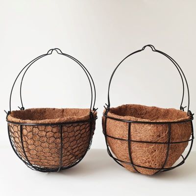 Khung kim loại Tre Coco Liner Chậu hoa Vườn ngoài trời Đường kính 27cm