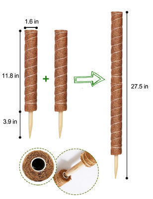 44cm Coir Moss Totem Pole Kit cho thực vật leo núi và hỗ trợ thực vật Dừa