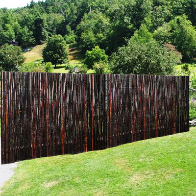 Natural 180cm 240cm Black Bamboo Fence For Garden Decoration Fencing Wall