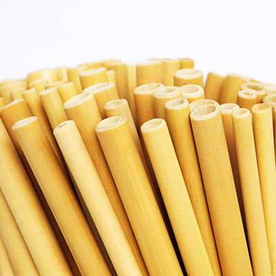 Reusable Natural Bamboo 19cm Disposable Bamboo Straws For Coffee Cocktail