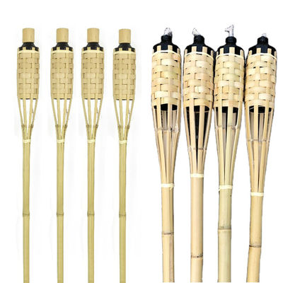 180cm Natural Bamboo Handmade Torch Bamboo Tiki Torches For Garden Lighting Luau Party