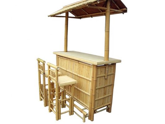 Sơn sơn Vàng Tiki Bars With Counter Beverage Table Bars bãi biển gấp