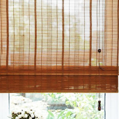 Hand Made 1.5m Height Natural Bamboo Roller Blinds Shade Solar Control Decoration