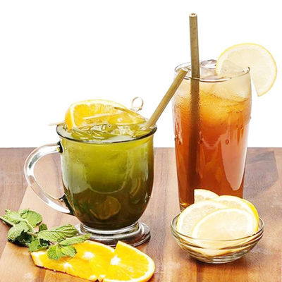 Biodegradable Minor Caliber Disposable Bamboo Straws 20cm Custom