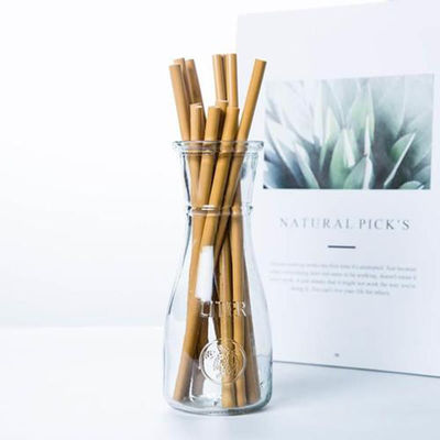 Compostable Organic Bamboo Straws Customized Logo Travel Juice Cocktail Use