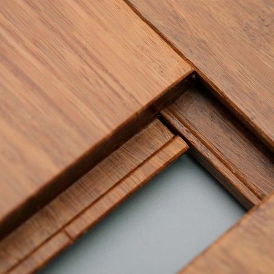 Eco Friendly Solid Bamboo Flooring Horizontal High Gloss Waterproof Laminate Carbonized