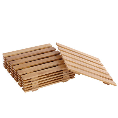 9cm Bamboo Plant Saucer Anti Scratch Table Mat For Succulent Plant Pots