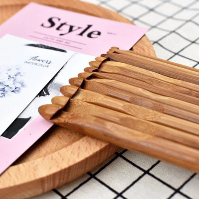 Needles Bamboo Single Head Sewing Tools Handle Crochet Hook Carbonized Knitting