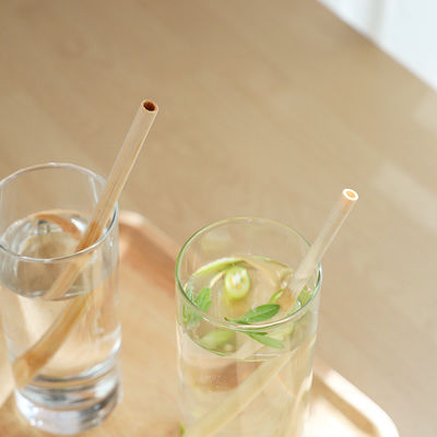 22.5cm Organic Biodegradable Disposable Bamboo Straws Beverage Bubble Boba Tea Drinking Straw