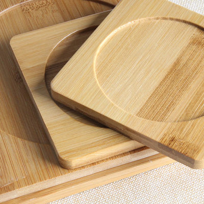 Custom Blank Bamboo Coasters For Drink Square Bamboo Wood Saucer Mat