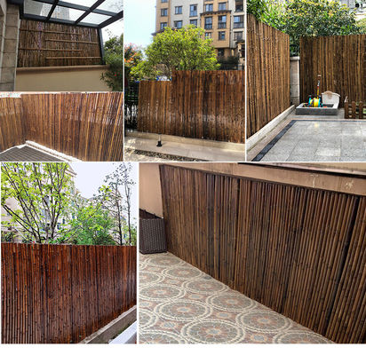 Natural Bamboo Raw Material Garden Fencing Panels With 180cm 240cm Length