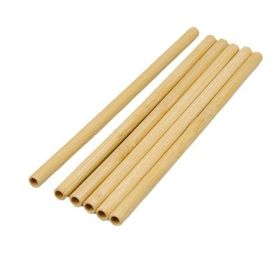 22.5cm Natural Disposable Bamboo Straws For Coffee Beverage Cocktail Tea