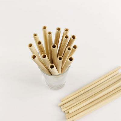 Biodegradable Disposable Bamboo Straws Laser Private Logo For Party Wedding