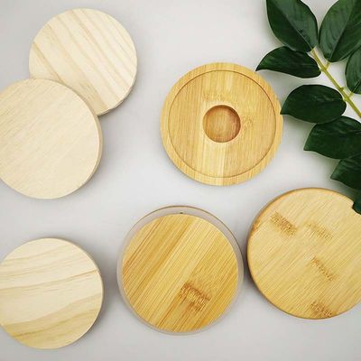 Nước hoa nến chai nắp Bamboo Jar nắp Laser Logo cho ly thủy tinh nhựa
