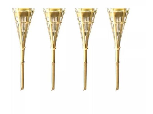 Yard Garden Outdoor Bamboo Tiki Torch With Refillable Replacement Oil Canister