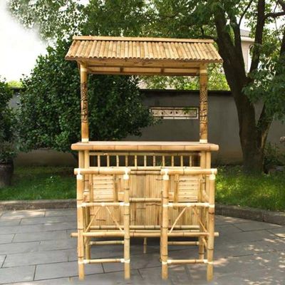 Sơn sơn Vàng Tiki Bars With Counter Beverage Table Bars bãi biển gấp