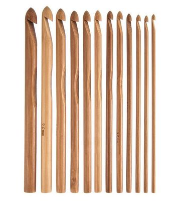 Weave Yarn Craft Bamboo Circular Knitting Needles Carbonized Bamboo Handle Crochet Hooks