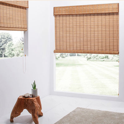 Light Filtering Bamboo Roller Blind Matchstick Bamboo Outdoor Roll Up Curtains