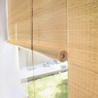 Customized Wooden Shades Bamboo Roller Blind Sunscreen 180*180cm For Home