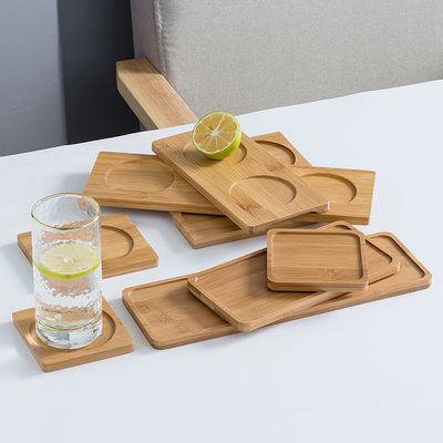 9cm Indoors Bamboo Plant Tray Anti Scratch Table Mat For Succulent Plant Pots