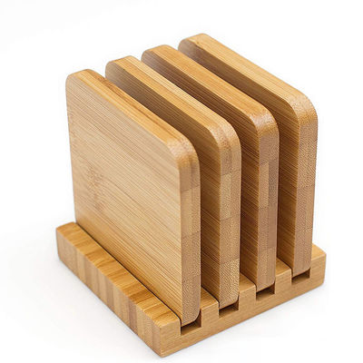 6 Pieces Set Blank Bamboo Coasters Waterproof Light Weight Hot Cold Drinking Mat