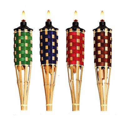 Natural Bamboo Torch for Outdoor Camping, Garden Party Decor, Handmade Eco-Friendly Fire Torch, Waterproof