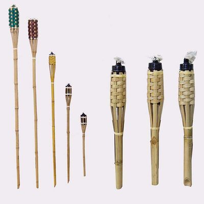 Natural Bamboo Torch for Outdoor Camping, Garden Party Decor, Handmade Eco-Friendly Fire Torch