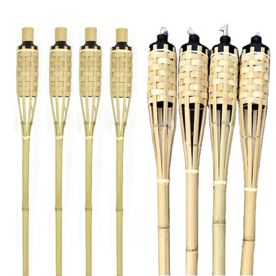 Natural Bamboo Torch for Outdoor Camping, Garden Party Decor, Handmade Eco-Friendly Fire Torch